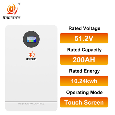 10.24kwh 51.2v 200Ah ذخیره انرژی خانگی باتری لیتیوم Lifepo4 با محافظت از مدار کوتاه