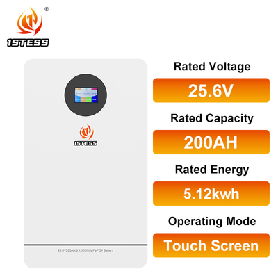6000 چرخه زندگی 10 ساله باتری لیتیوم یون باتری خورشیدی 5.12kwh 25.6v 200AH برای خانه ذخیره انرژی شیمی