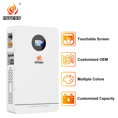 5.12kWh ESS دیوار نصب شده 51.2V 100Ah >6000 عمر چرخه
