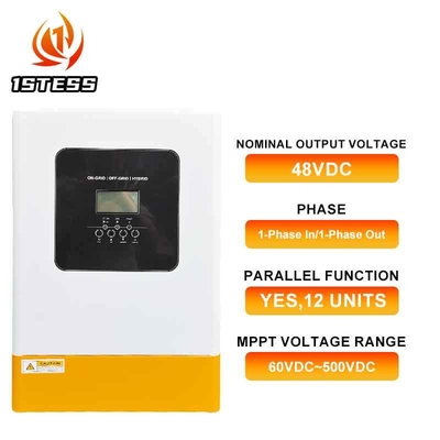 اینورتر ورودی PV ولتاژ بالا 6.2 کیلووات 48VDC موج سینوسی خالص MPPT عملیات هیبریدی متصل به شبکه و جدا از شبکه