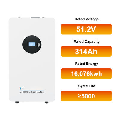تمام در یک سیستم ذخیره سازی انرژی خانگی 51.2V 314Ah 16kwh Lifepo4 بسته باتری لیتیوم 6000 چرخه امن