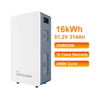 مقیاس پذیر تا 160KWh همه در یک دیوار نصب شده 51.2V 314Ah Lifepo4 بسته باتری لیتیوم 16KWh ذخیره انرژی خانگی