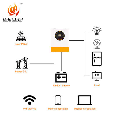 پوشش گرد و غبار قابل جدا کردن 48 ولت دور از شبکه هیبرید اینورتر خورشیدی تک فاز 8.5kW 11kW موج سینوس خالص MPPT