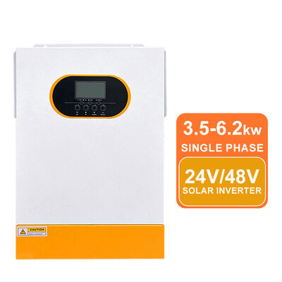 5.5KW 6.2KW 48V اینورتر خورشیدی امواج سینوس خالص MPPT 500Vdc ورودی ولتاژ بالا تک فاز خاموش از شبکه با فعال سازی باتری لیتیوم